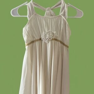 Charming Kids Dance Dress in Cream and Gold